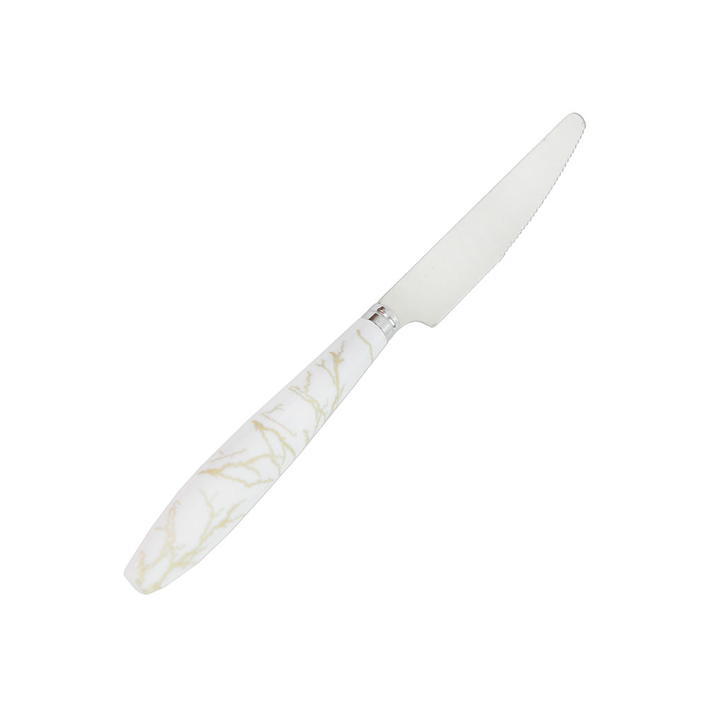 CUCHILLO DE MESA 6PZ MANGO PLASTICO BLANCO LH-3741