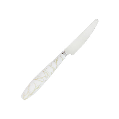 CUCHILLO DE MESA 6PZ MANGO PLASTICO BLANCO LH-3741