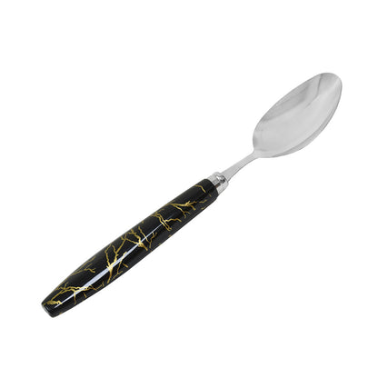 CUCHARA DE MESA 6PZ MANGO PLASTICO NEGRO LH-3744