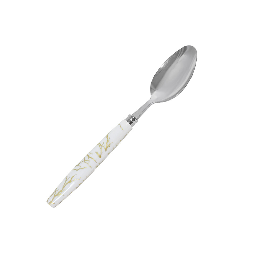 CUCHARA DE MESA 6PZ MANGO PLASTICO BLANCO LH-3745