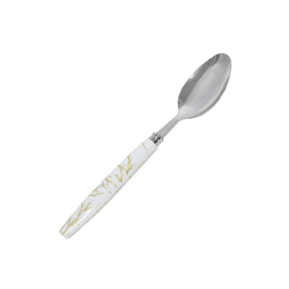 CUCHARA DE POSTRE 6PZ MANGO PLASTICO BLANCO LH3747