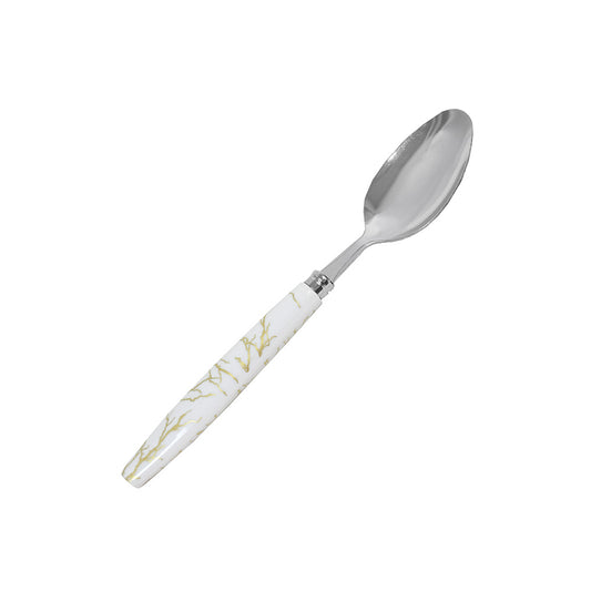 CUCHARA DE POSTRE 6PZ MANGO PLASTICO BLANCO LH3747
