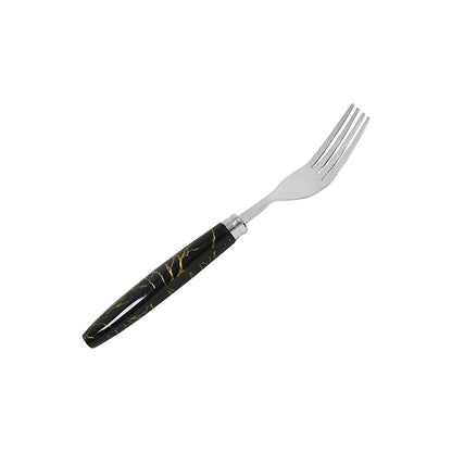 TENEDOR DE POSTRE 6PZ MANGO PLASTICO NEGRO LH-3748