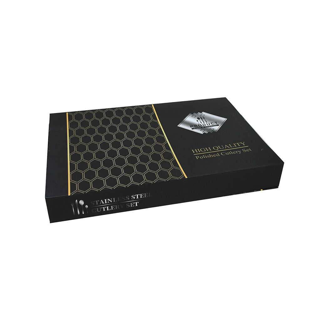 JUEGO DE CUBIERTOS NEGROS 24PZ EN CAJA  LH-3778