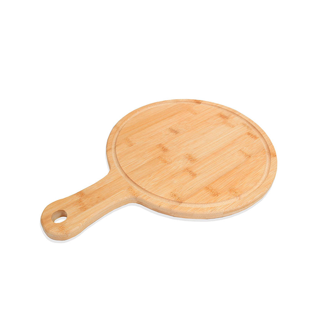 TABLA DE BAMBU 40X28CM REDONDA C/MANGO LH-3638