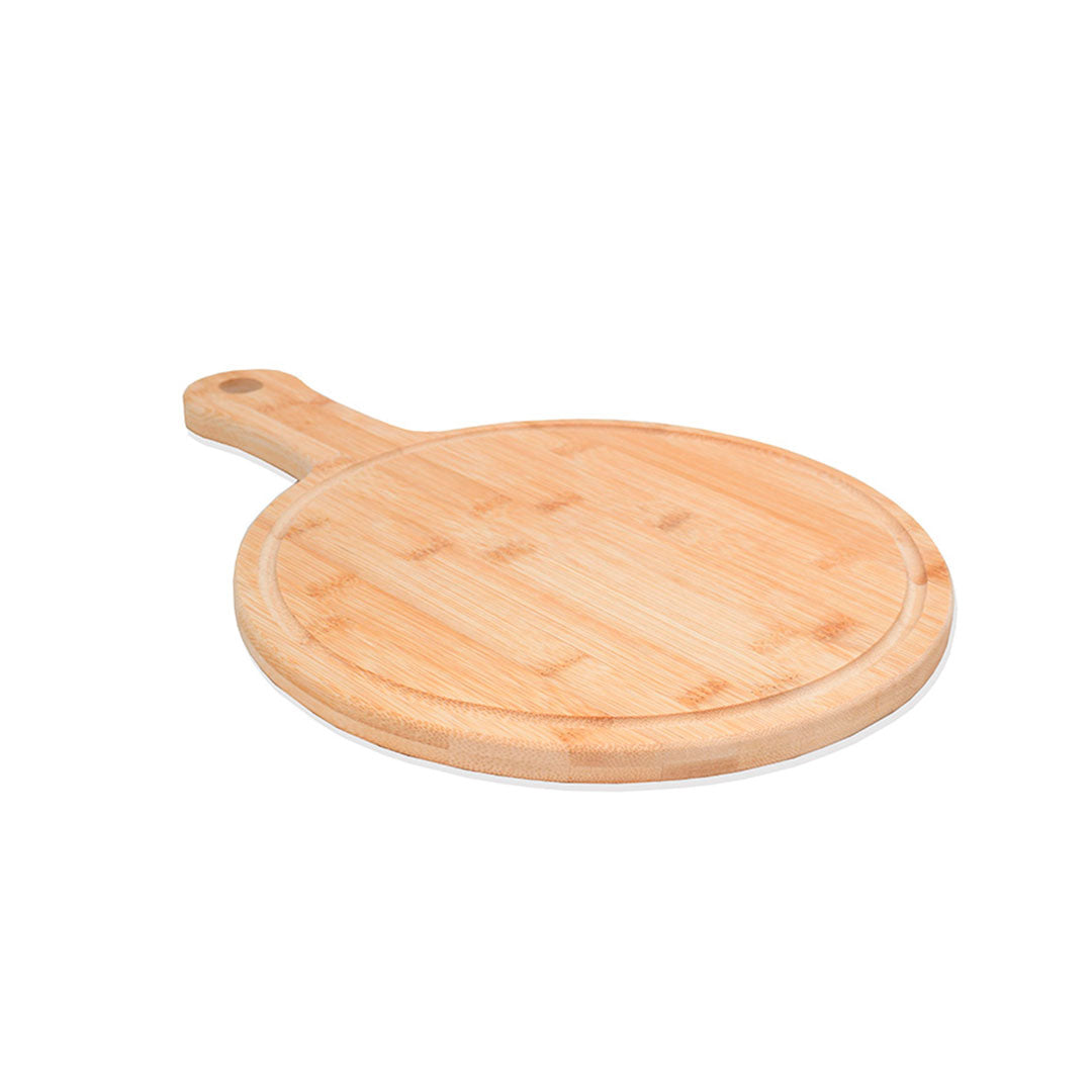 TABLA DE BAMBU 40X28CM REDONDA C/MANGO LH-3638