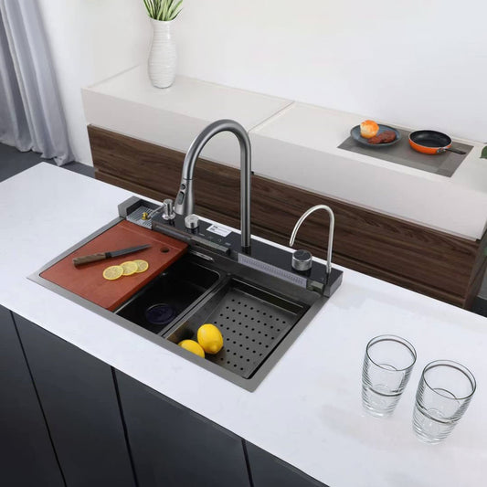 PILETA ACERO INOX MULTIFUNCION C/LAVA VASO LH3883
