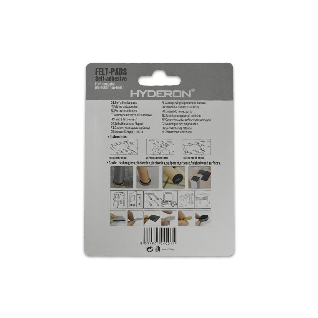 PROTECTOR ADHESIVO REDONDO NEGRO 18PZ 25MM LH-3561