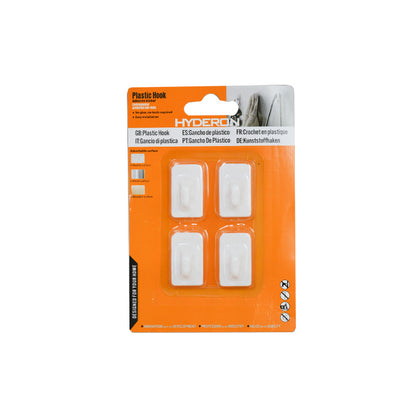 COLGADOR CUADRADO PLASTICO 4PZ BLANCO 30MM LH-3591