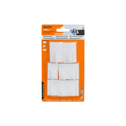 COLGADOR CUADRADO PLASTICO 8PZ BLANCO 37MM LH-3589