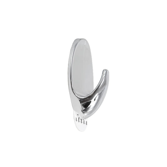 COLGADOR OVALADO PLASTICO 2PZ CROMADO 70MM LH-3586