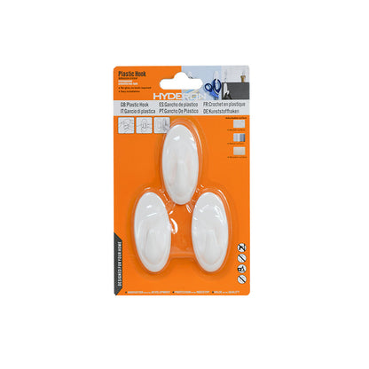 COLGADOR OVALADO PLASTICO 3PZ BLANCO 55MM LH-3584