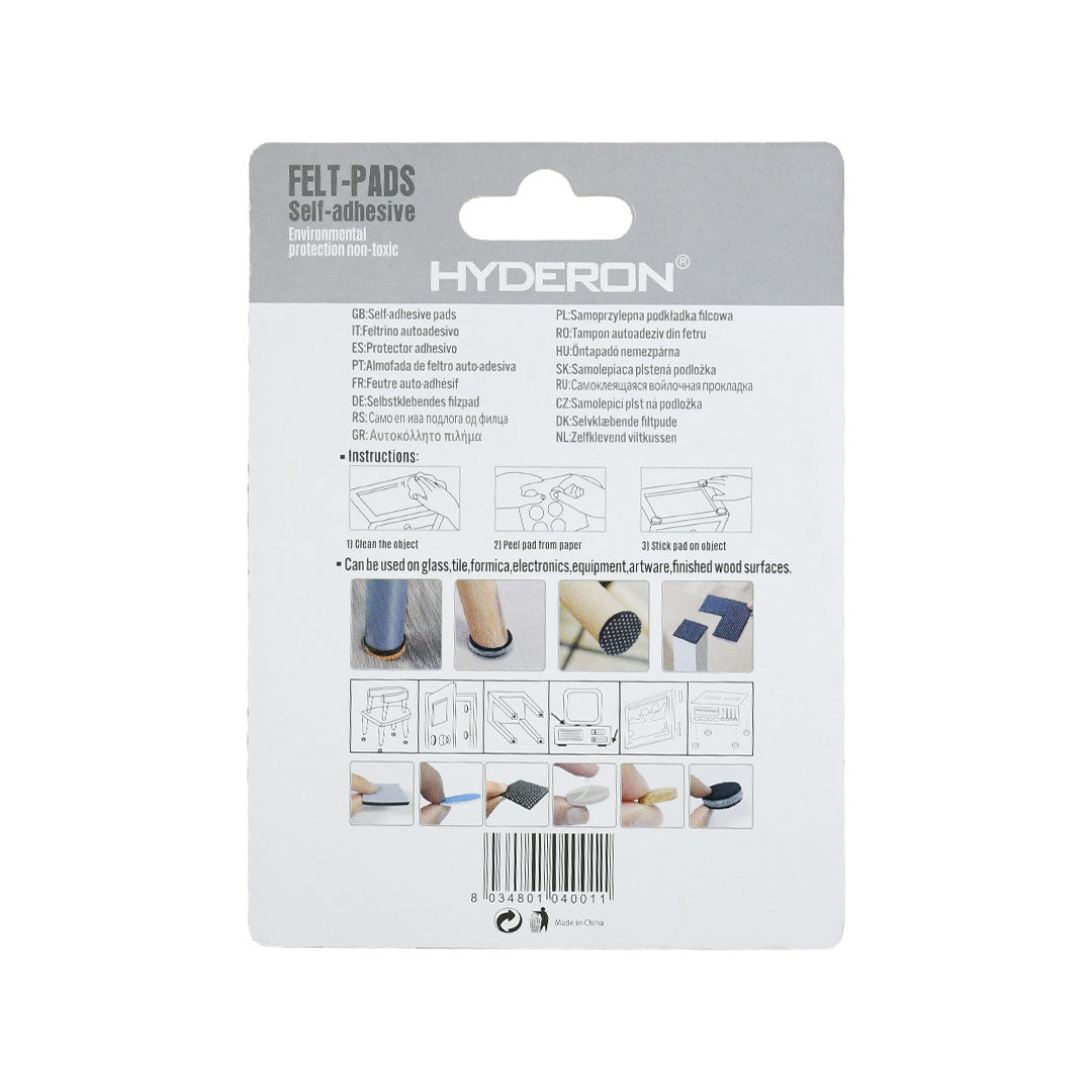 PROTECTOR ADHESIVO CUADRADO NEGRO 18PZ 25MM LH3564