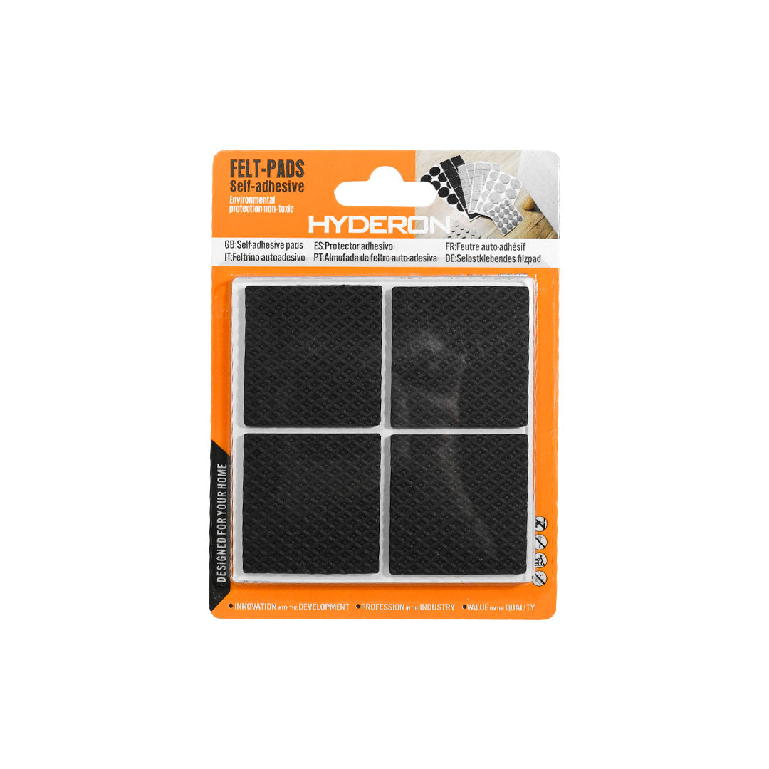 PROTECTOR ADHESIVO CUADRADO NEGRO 8PZ 40MM LH-3565