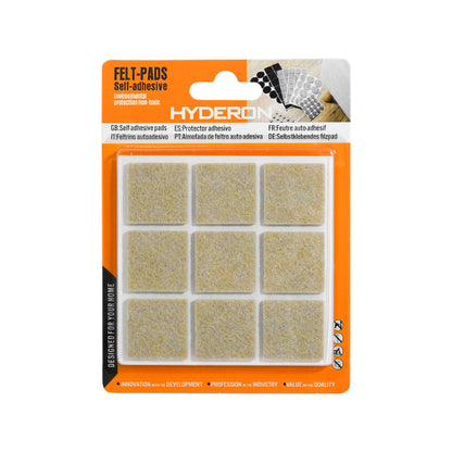 PROTECTOR ADHESIVO CUADRADO BEIGE 18PZ 25MM LH3576