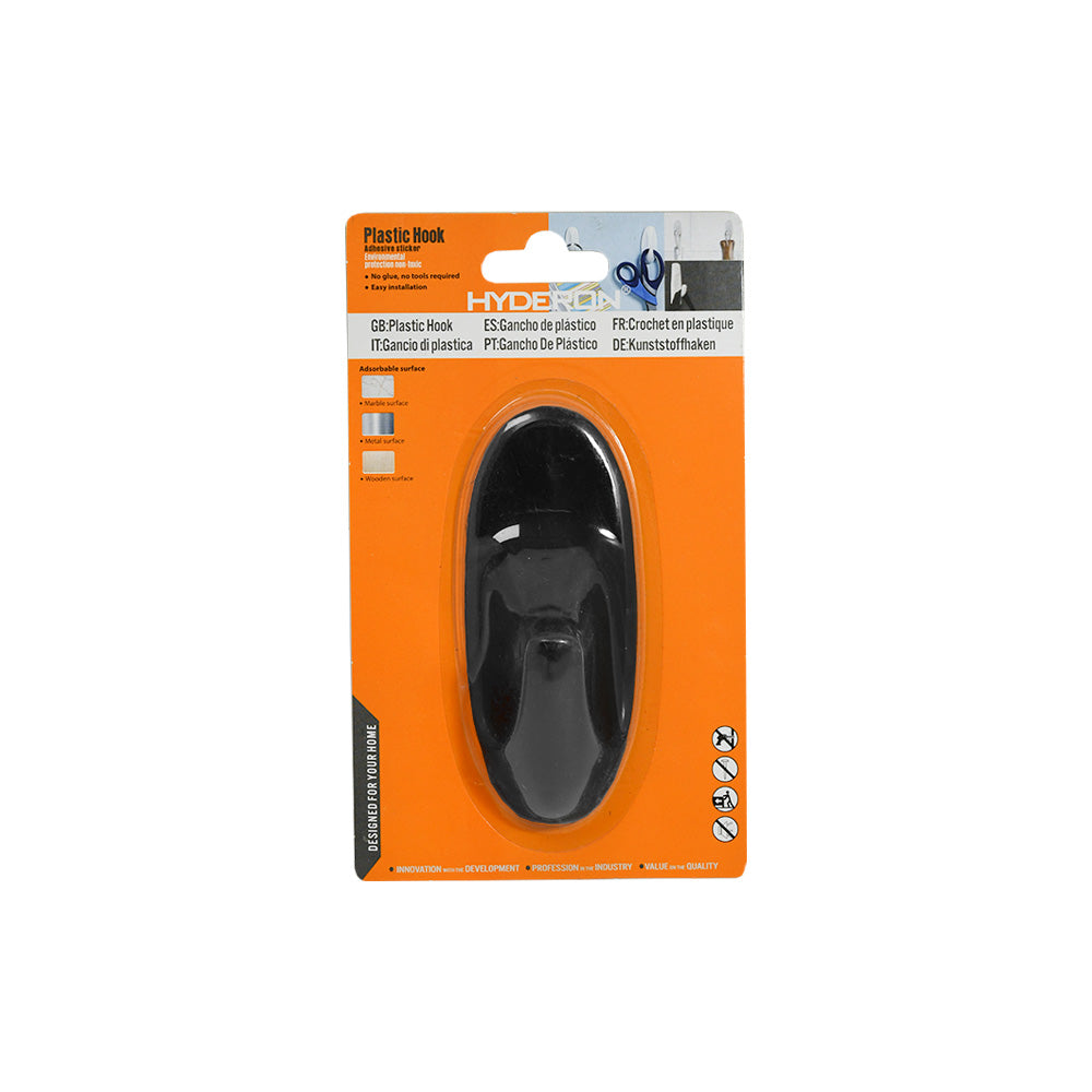 COLGADOR OVALADO PLASTICO 1PZ NEGRO 100MM LH-3581