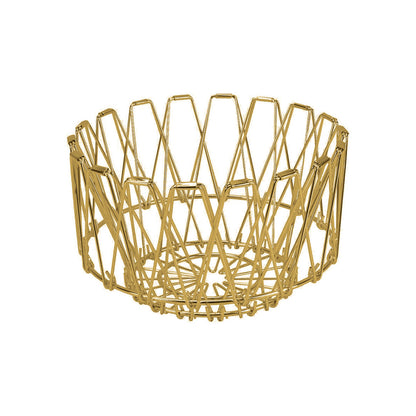CESTO DE FRUTAS PLEGABLE METALICO DORADO LH-3677