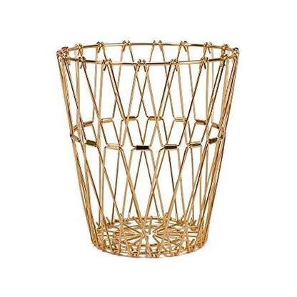 CESTO DE FRUTAS PLEGABLE METALICO DORADO LH-3677