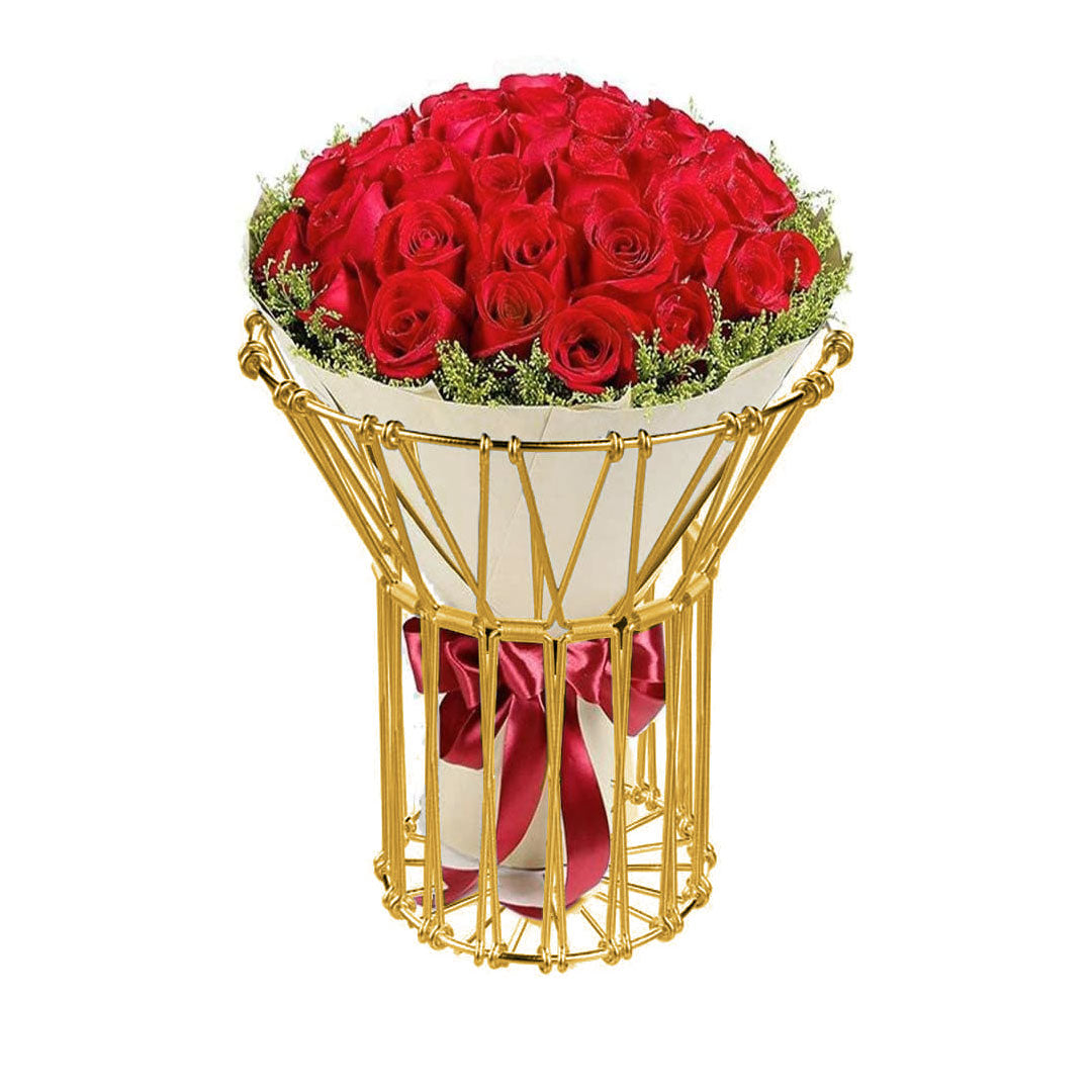 CESTO DE FRUTAS PLEGABLE METALICO DORADO LH-3677