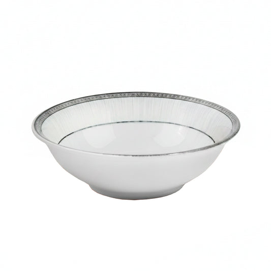 BOWL CERAMICO 15.5CM BORDE DISENO GRIS LH-4251