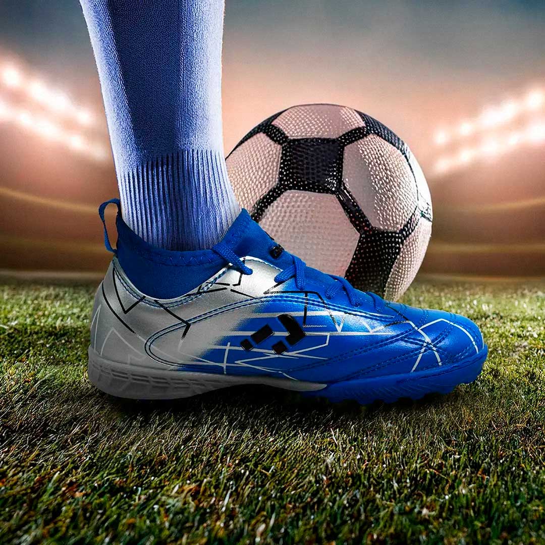 CHAMPION D FUTBOL 5 AZUL Y PLATA TALLE 36 LH-4169