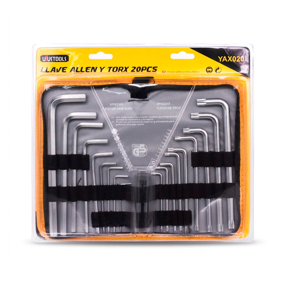LLAVE ALLEN Y TORX 20PZ UYUSTOOLS YAX020