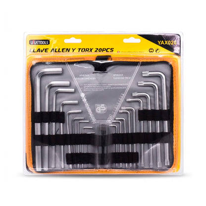 LLAVE ALLEN Y TORX 20PZ UYUSTOOLS YAX020