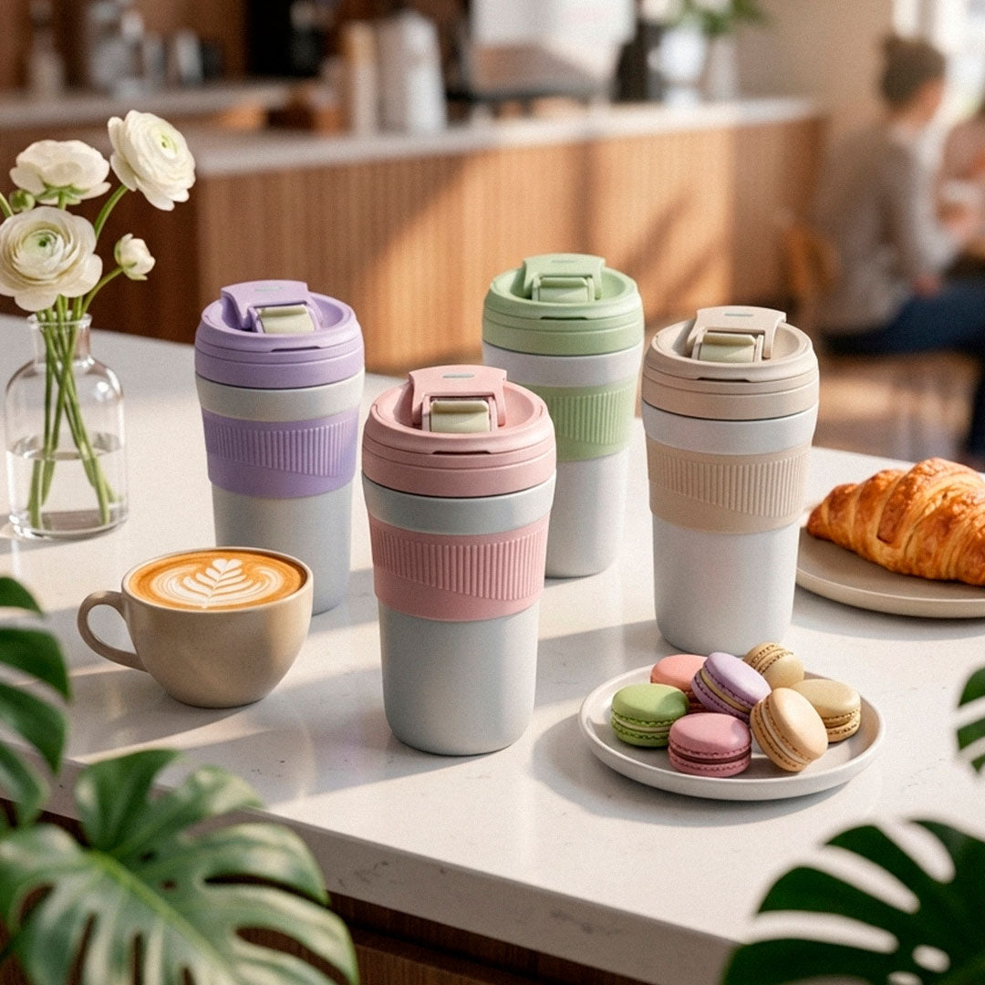 VASO METALICO HERMETICO 400ML COLOR PASTEL LH-4077