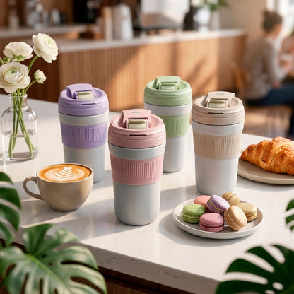 VASO METALICO HERMETICO 400ML COLOR PASTEL LH-4077