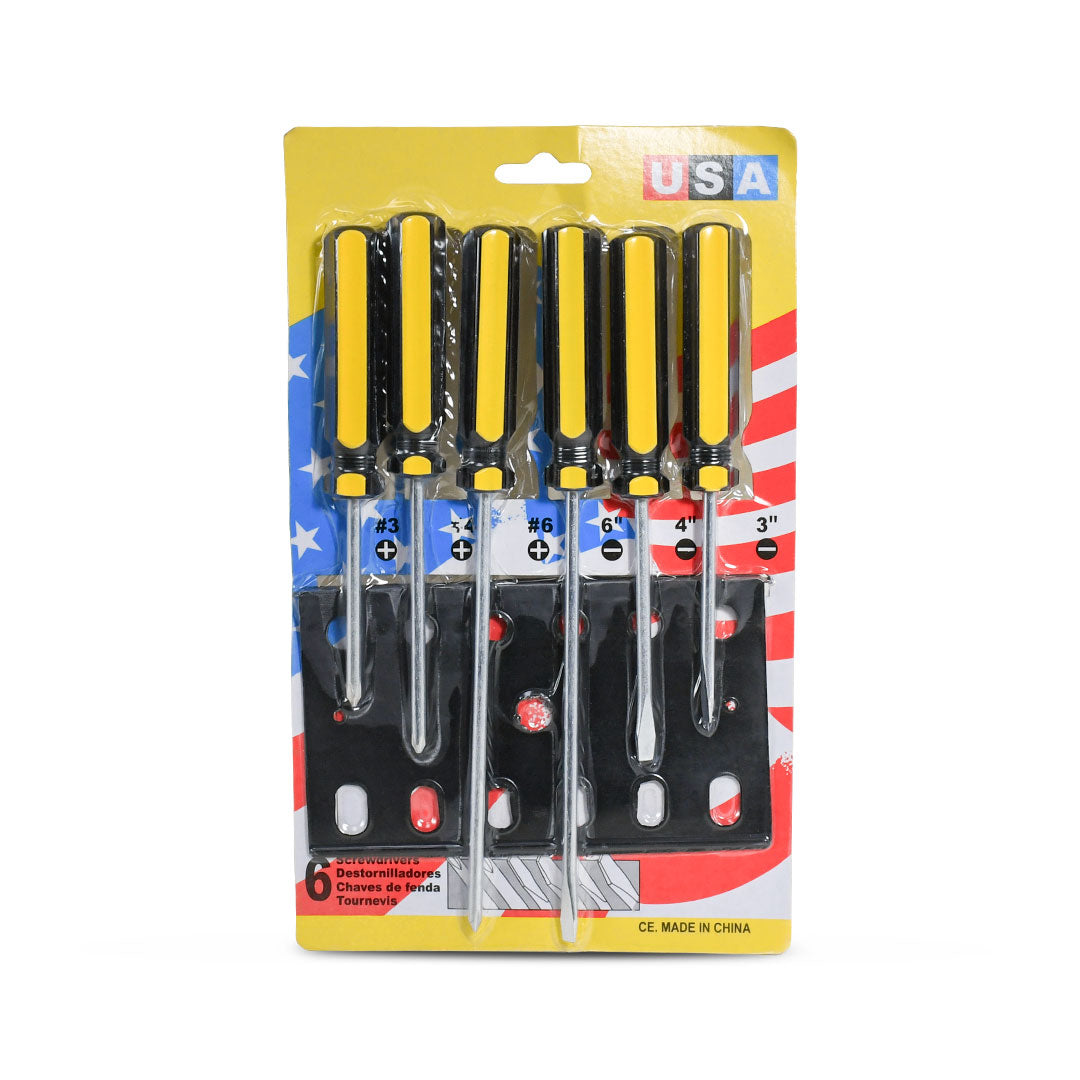 DESTORNILLADOR 6PZ AMARILLO/NEGRO STANDER LH-423