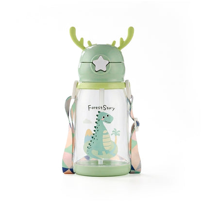 BOTELLA PLASTICA C/SORBITO DISEÑO INFANTIL LH-4069