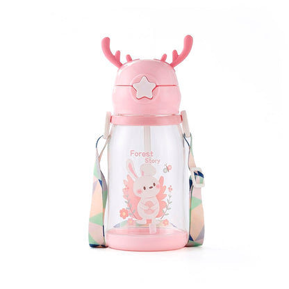 BOTELLA PLASTICA C/SORBITO DISEÑO INFANTIL LH-4069