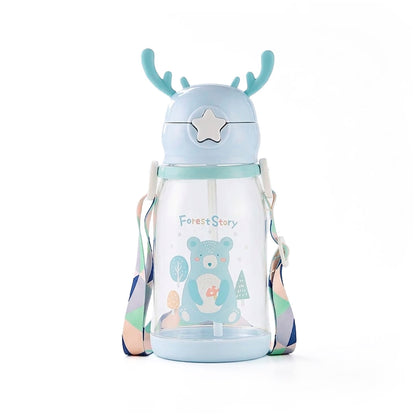 BOTELLA PLASTICA C/SORBITO DISEÑO INFANTIL LH-4069