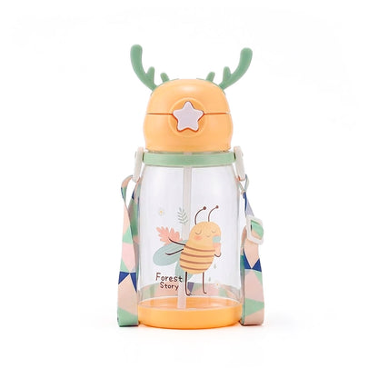BOTELLA PLASTICA C/SORBITO DISEÑO INFANTIL LH-4069