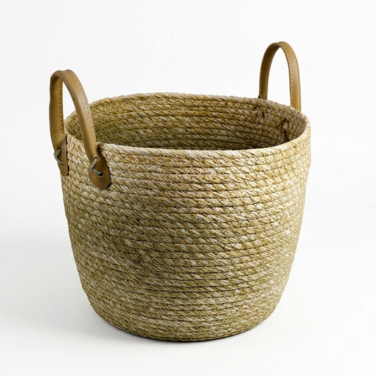 CANASTO DE YUTE NATURAL 29X22CM LH-4188