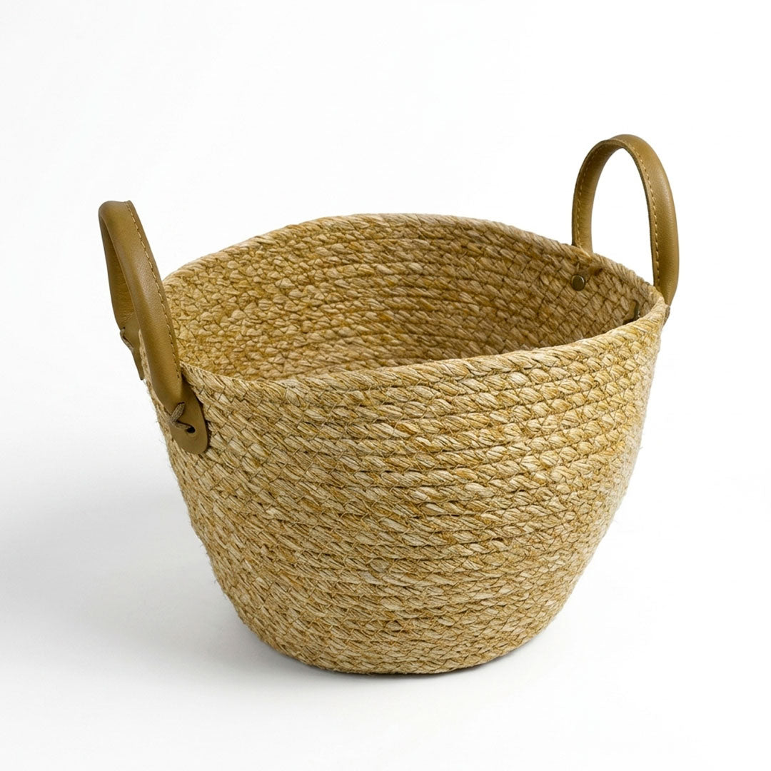 CANASTO DE YUTE NATURAL 24X17CM LH-4189