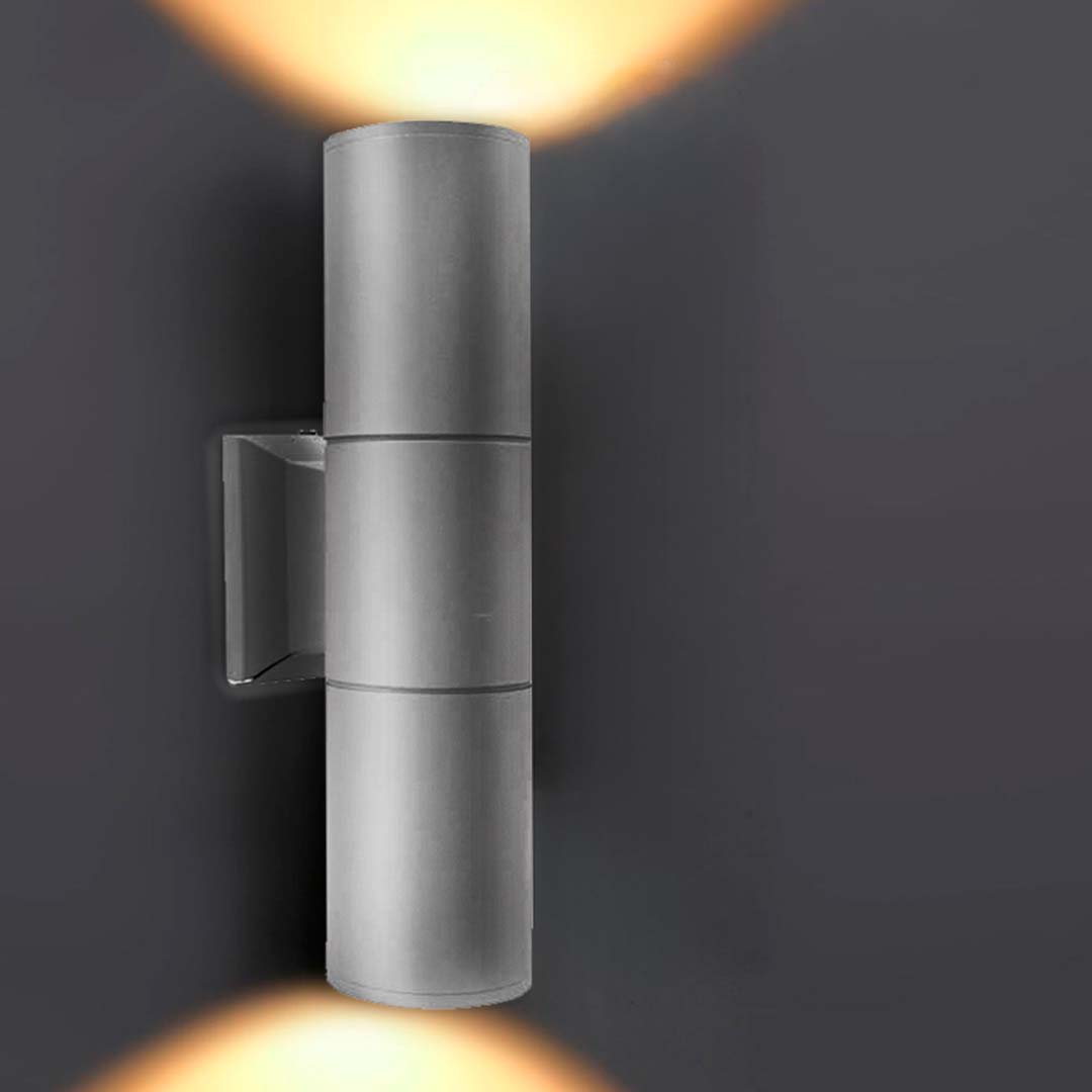LUMINARIA EXT 2 LUCES 6.5CM DE DIAMET GRIS LH-2807