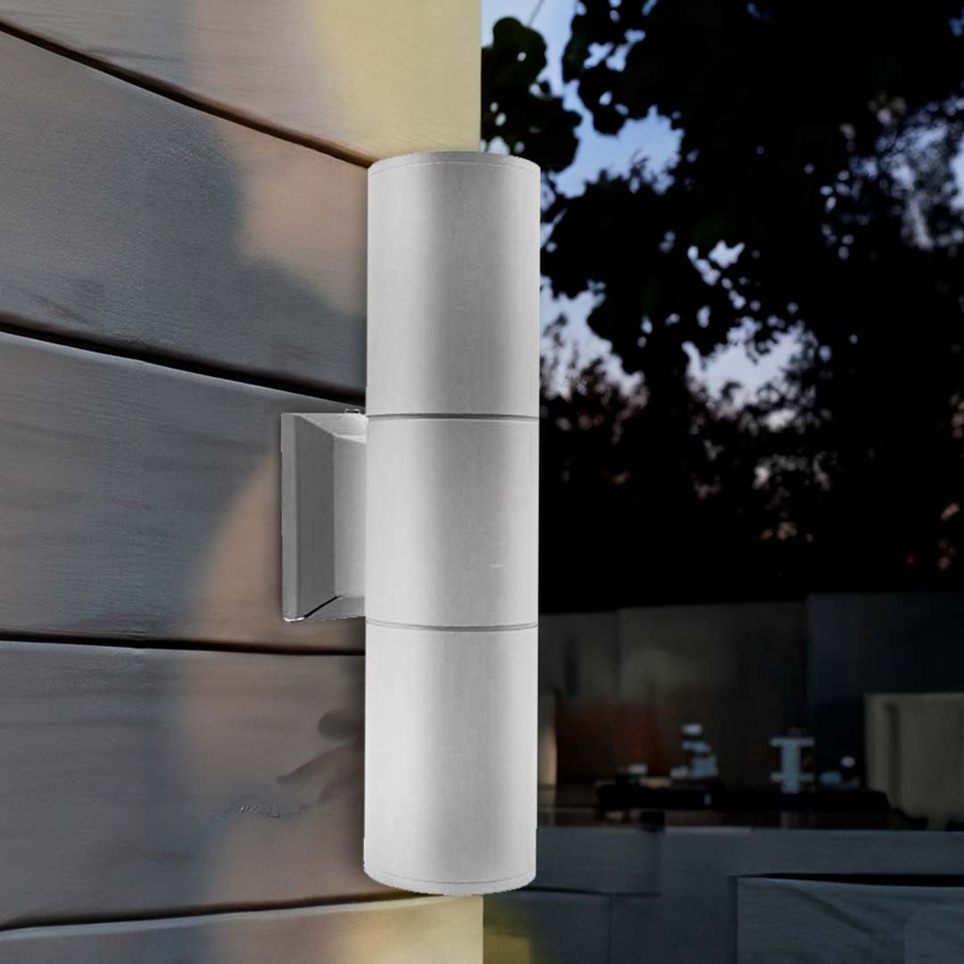 LUMINARIA EXT 2 LUCES 6.5CM DE DIAMET GRIS LH-2807