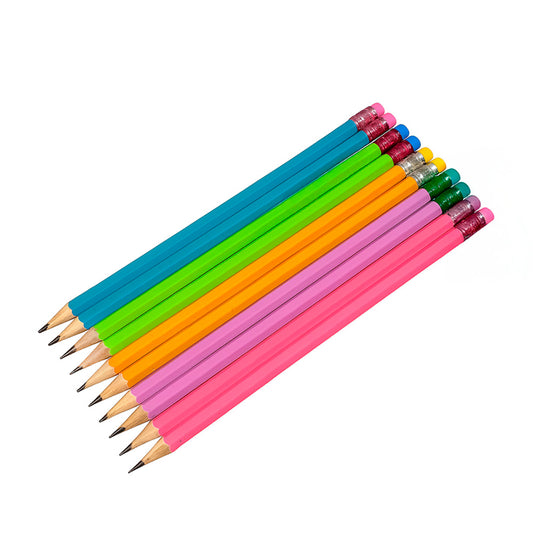 SET 10 LAPICES C/GOMA EN BLISER LH-4498