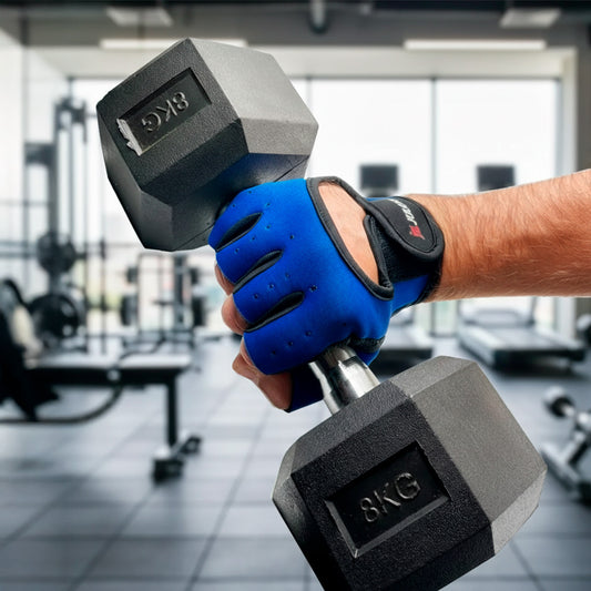 GUANTES PARA GYM AZUL NEGRO LH-4512