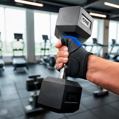 GUANTES PARA GYM AZUL NEGRO LH-4512