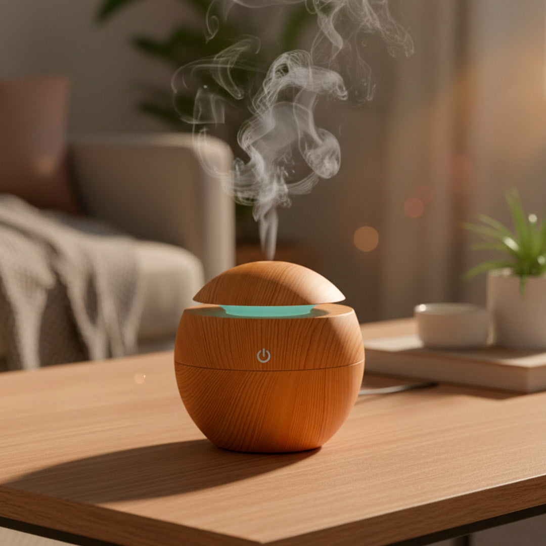 DIFUSOR HUMIDIFICADOR USB CON LUCES REDONDO LH4667