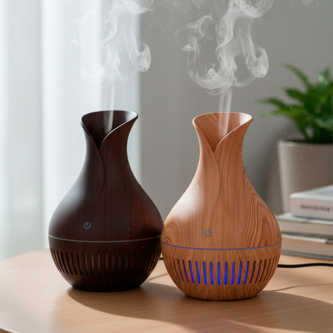 DIFUSOR HUMIDIFICADOR CON LUZ LED MADERA LH-4671