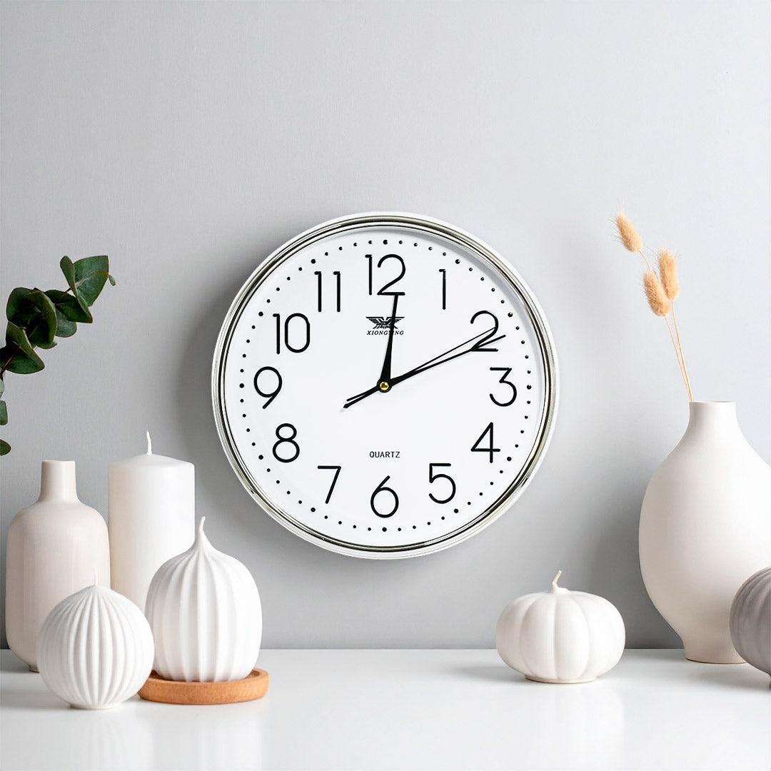 RELOJ REDONDO BORDE METALICO 30CM DIAMETRO LH-4844