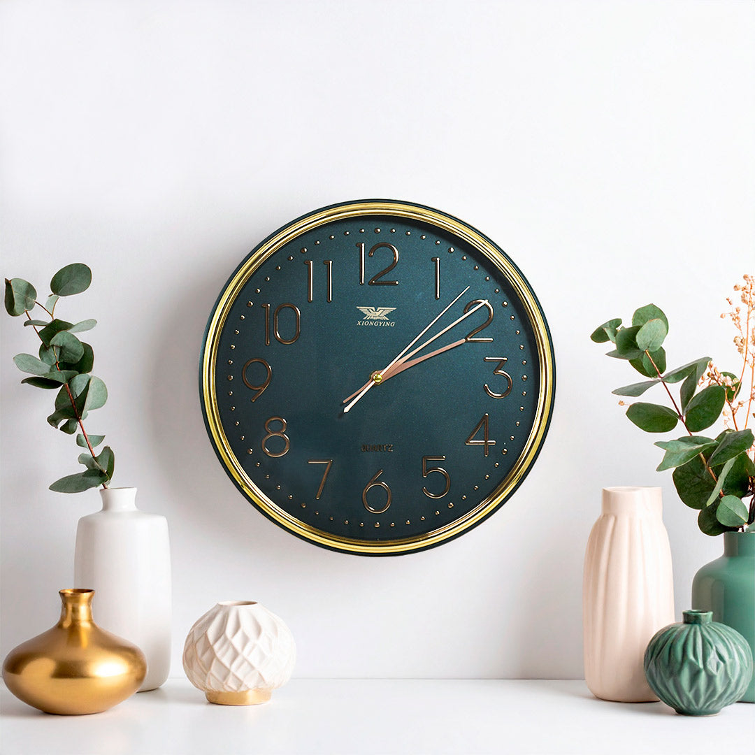 RELOJ REDONDO BORDE METALICO 30CM DIAMETRO LH-4844