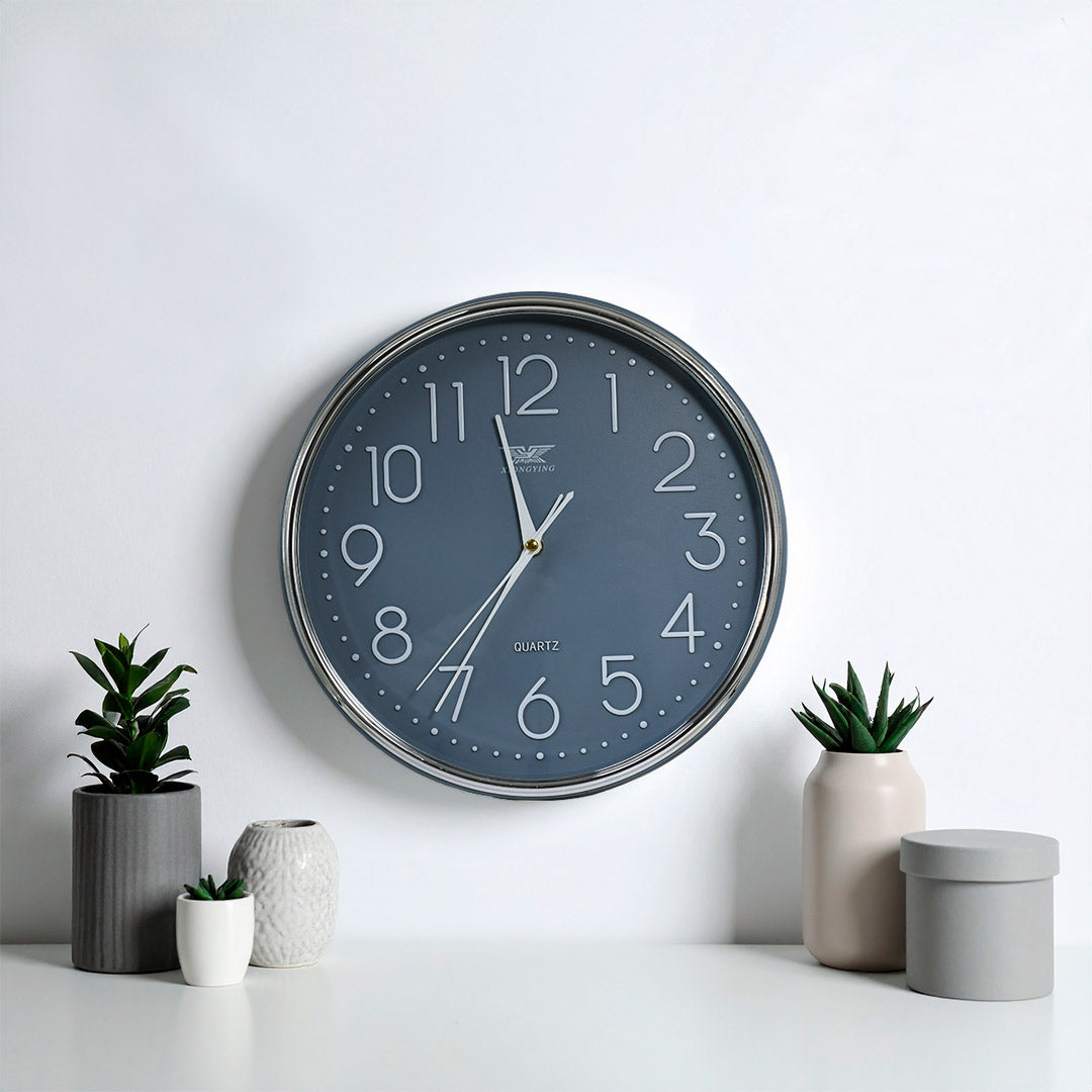 RELOJ REDONDO BORDE METALICO 30CM DIAMETRO LH-4844