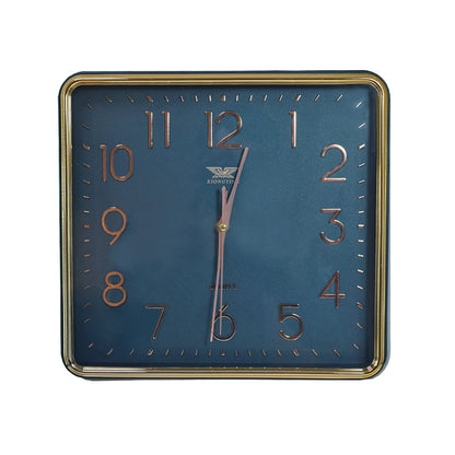 RELOJ CUADRADO BLANCO 32X30 BORDE PLATA LH-4846