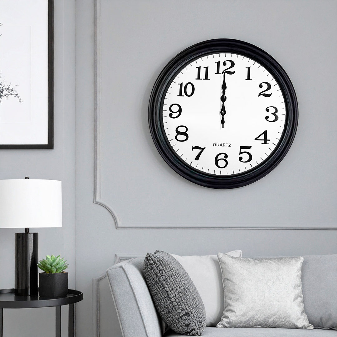 RELOJ REDONDO BORDE NEGRO DE 45CM LH-4849