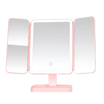ESPEJO TRIPLE CON AUMENTO Y LED RECARGABLE LH-4850