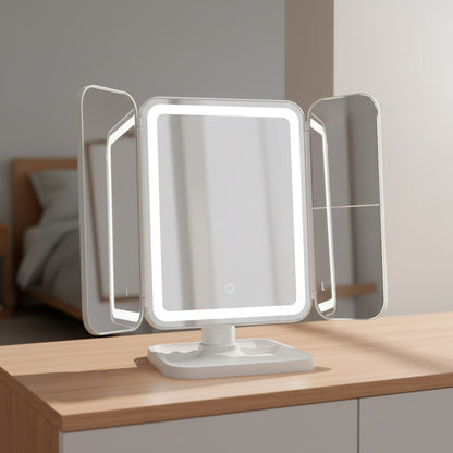 ESPEJO TRIPLE PLEGABLE C/LUZ RECARGABLE LH-4851